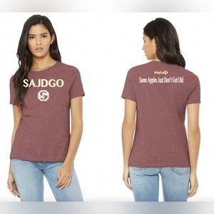 Custom T-shirt brand: SAJDGO from Nashville a on Bella Canvas mauve color shirt.